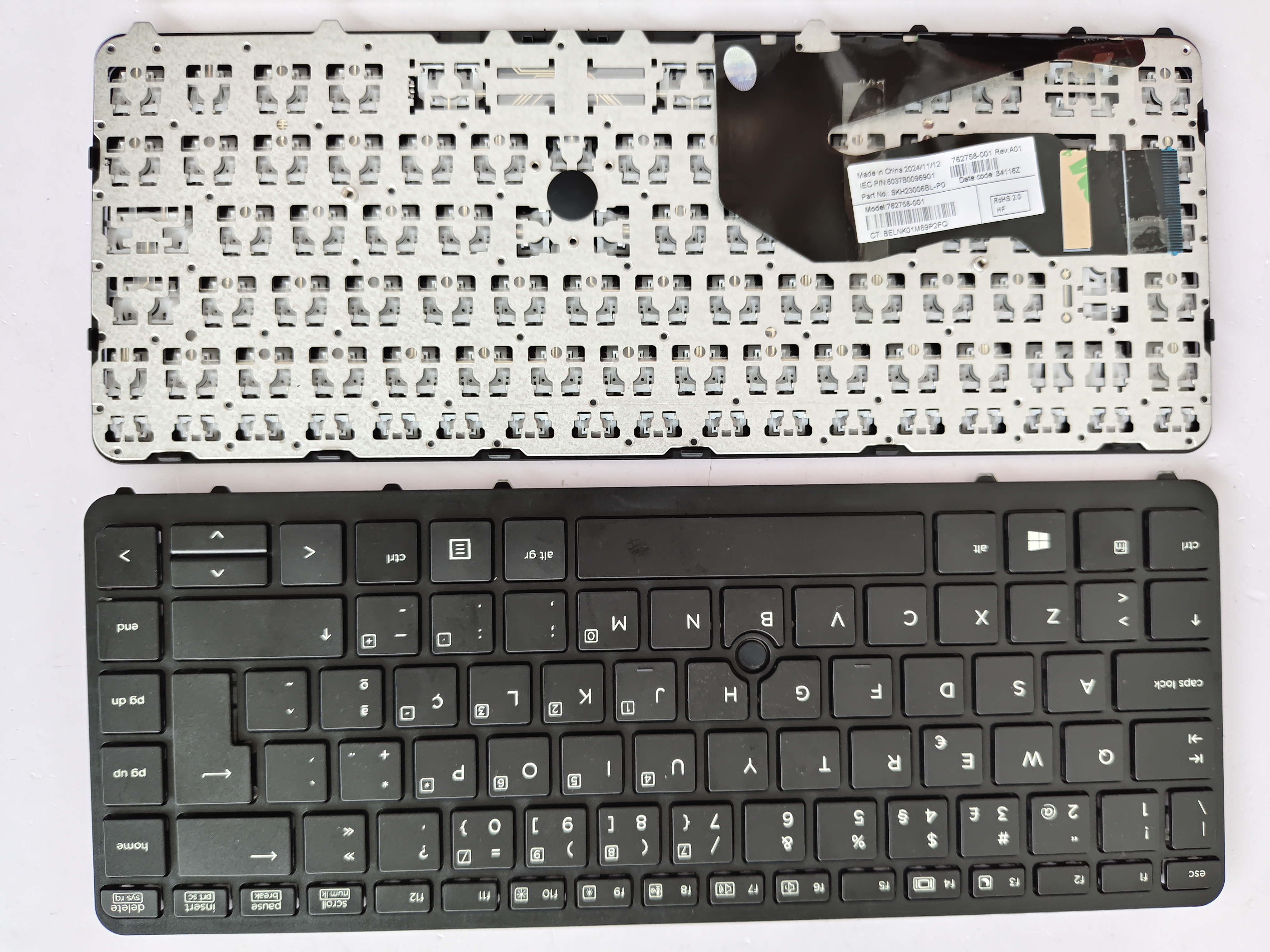 Picture of New Replacement Laptop Keyboard For HP 840G1/840G2/850G1/850G2/745G1/745G2/ZBOOK14 G1 G2 BLACK FRAME BLACK (OEM) PO Layout